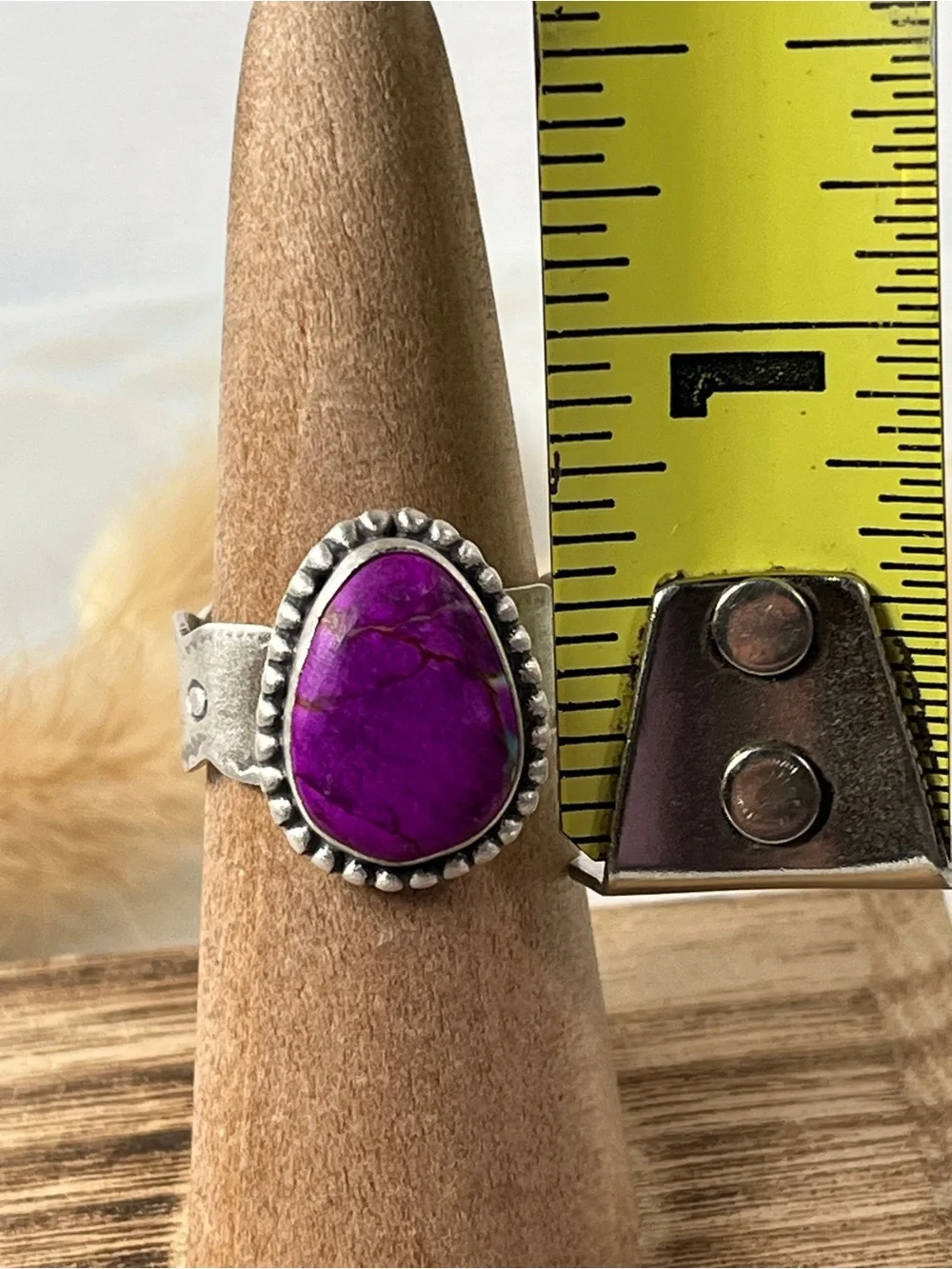 Solid Sterling Silver Sea Sediment Jasper Ring Size 7.5 Adjustable